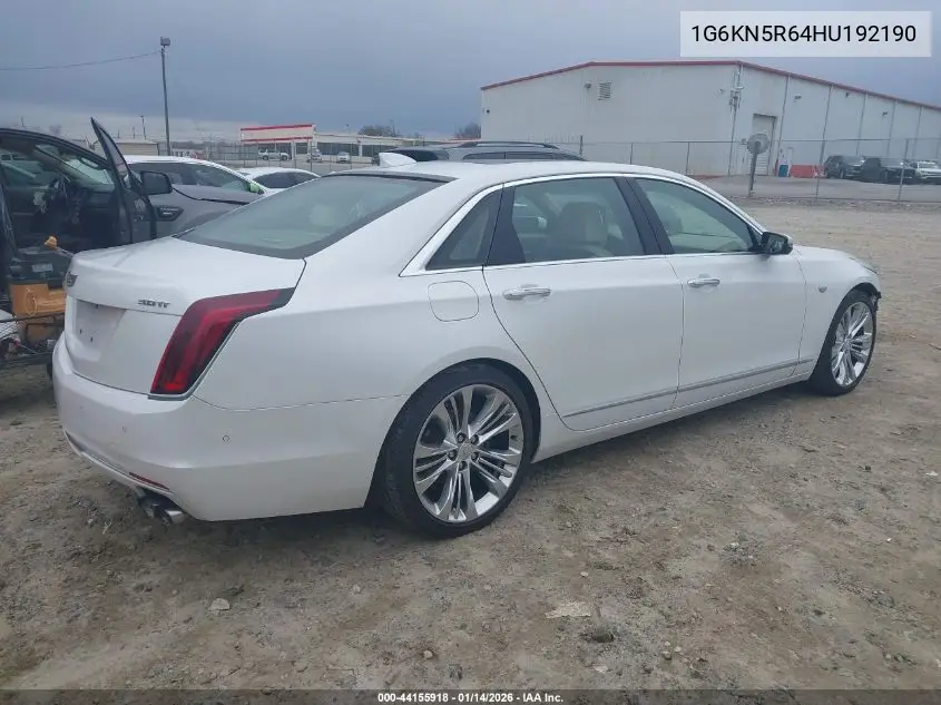 2017 Cadillac Ct6 Platinum VIN: 1G6KN5R64HU192190 Lot: 44155918