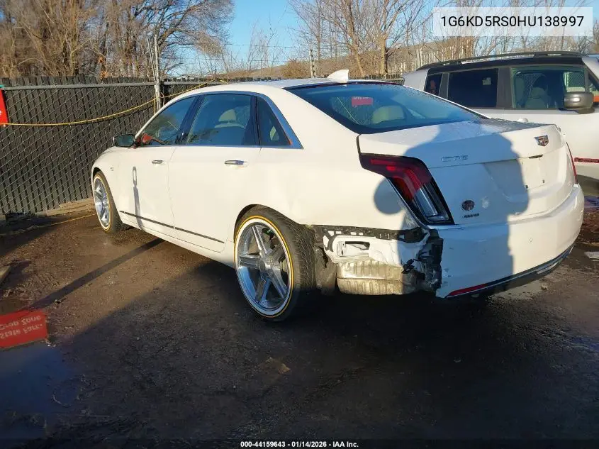 2017 Cadillac Ct6 Luxury VIN: 1G6KD5RS0HU138997 Lot: 44159643