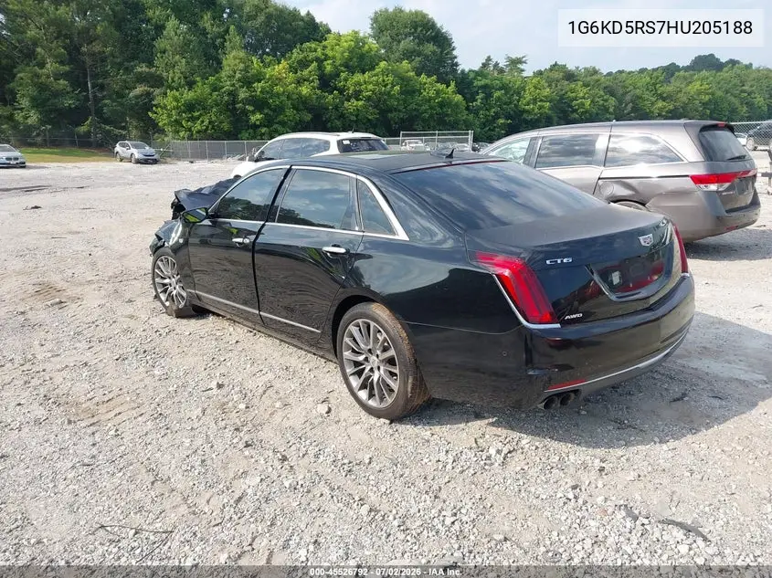 2017 Cadillac Ct6 Luxury VIN: 1G6KD5RS7HU205188 Lot: 45526792