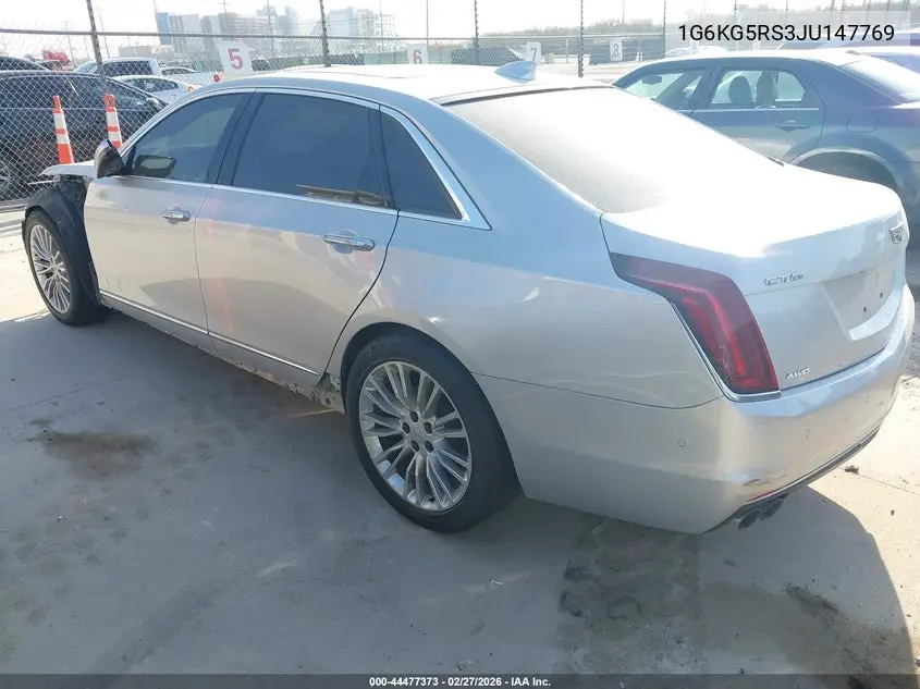 2018 Cadillac Ct6 Premium Luxury VIN: 1G6KG5RS3JU147769 Lot: 44477373
