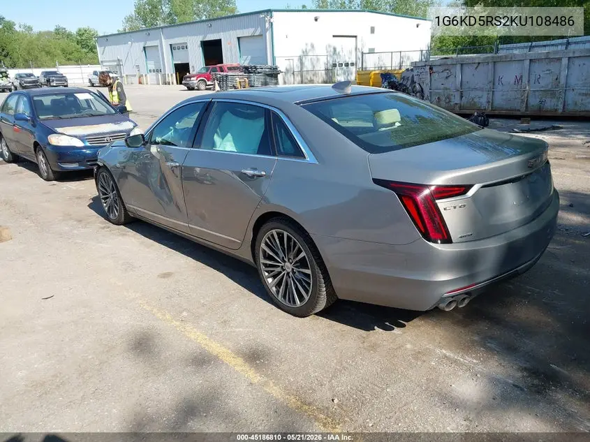2019 Cadillac Ct6 Premium Luxury VIN: 1G6KD5RS2KU108486 Lot: 45186810