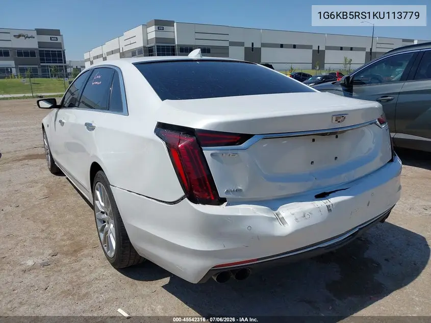 2019 Cadillac Ct6 Luxury VIN: 1G6KB5RS1KU113779 Lot: 45542316