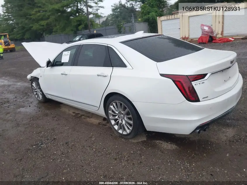 2019 Cadillac Ct6 Luxury VIN: 1G6KB5RS1KU128931 Lot: 45564206