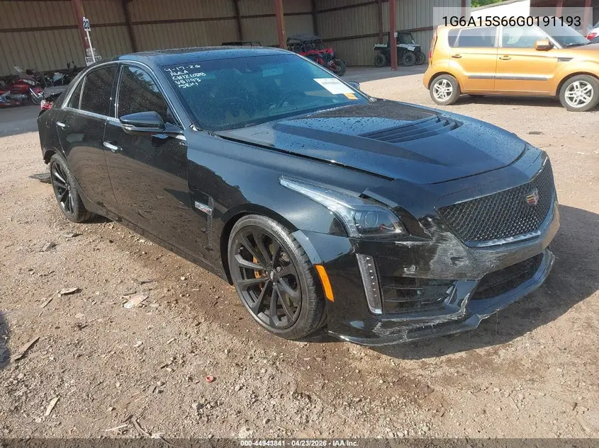 2016 Cadillac Cts-V VIN: 1G6A15S66G0191193 Lot: 44943841