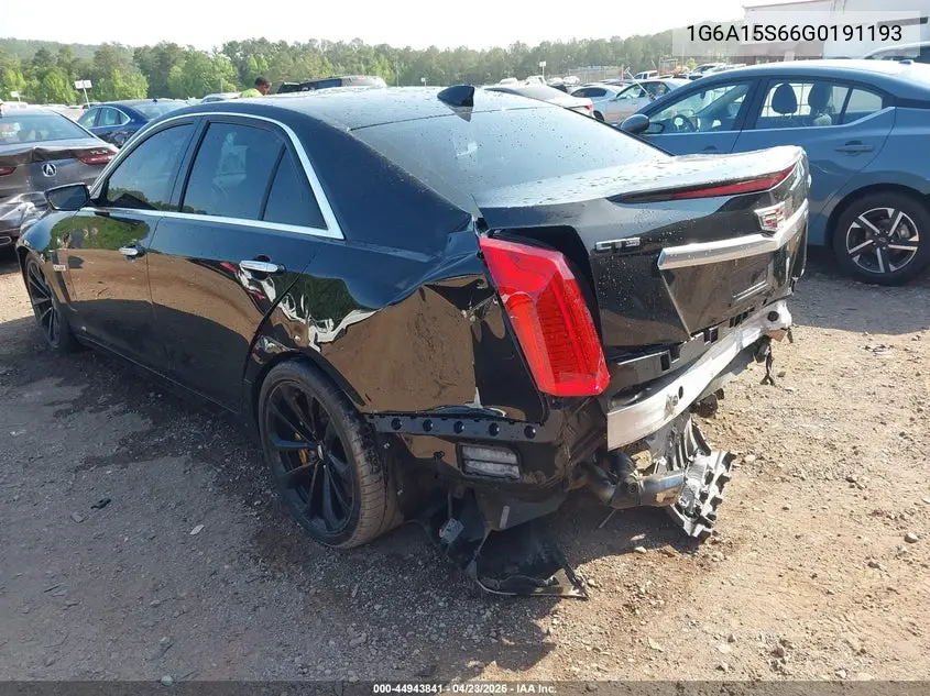2016 Cadillac Cts-V VIN: 1G6A15S66G0191193 Lot: 44943841