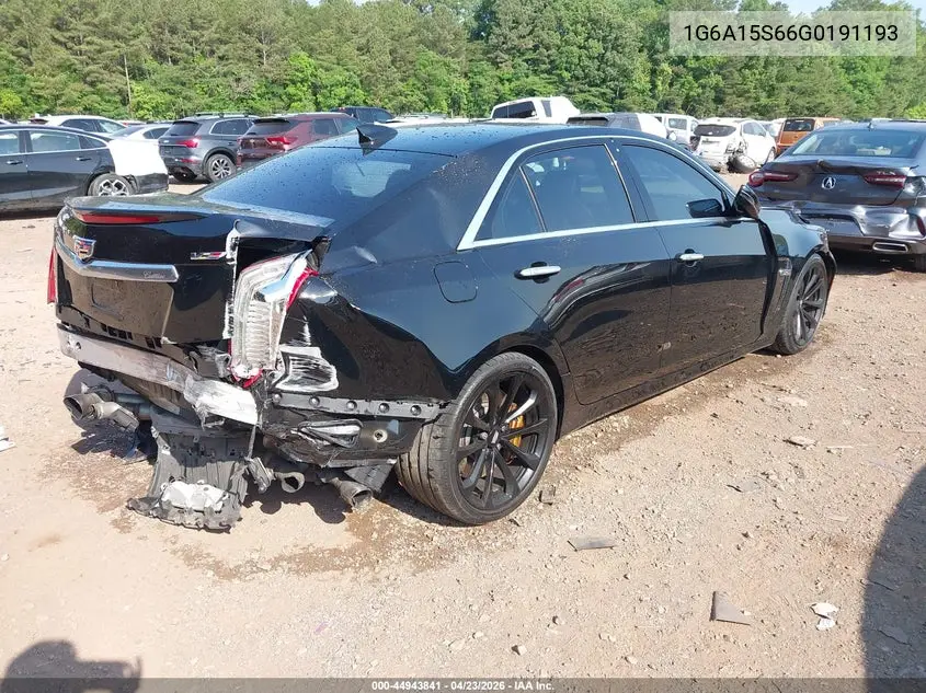 2016 Cadillac Cts-V VIN: 1G6A15S66G0191193 Lot: 44943841