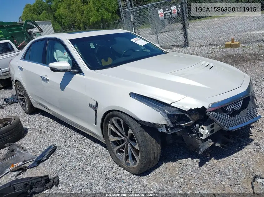 2016 Cadillac Cts-V VIN: 1G6A15S63G0111915 Lot: 44991798