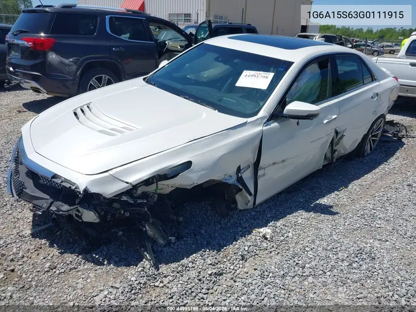 2016 Cadillac Cts-V VIN: 1G6A15S63G0111915 Lot: 44991798