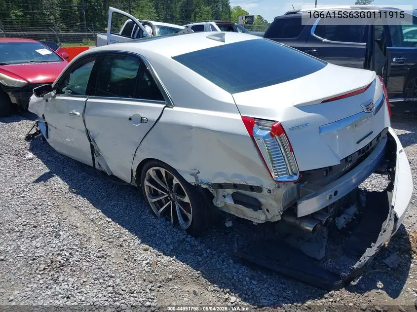 2016 Cadillac Cts-V VIN: 1G6A15S63G0111915 Lot: 44991798