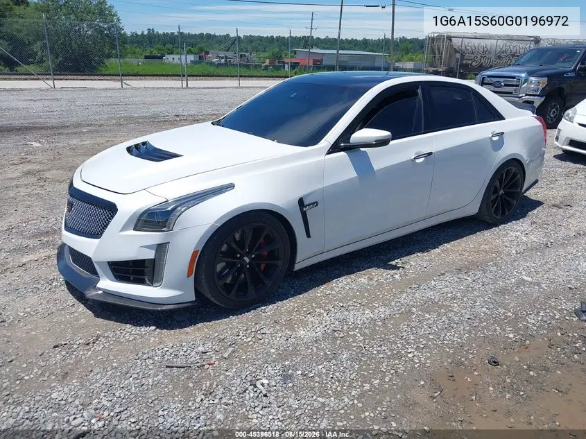 2016 Cadillac Cts-V VIN: 1G6A15S60G0196972 Lot: 45396518