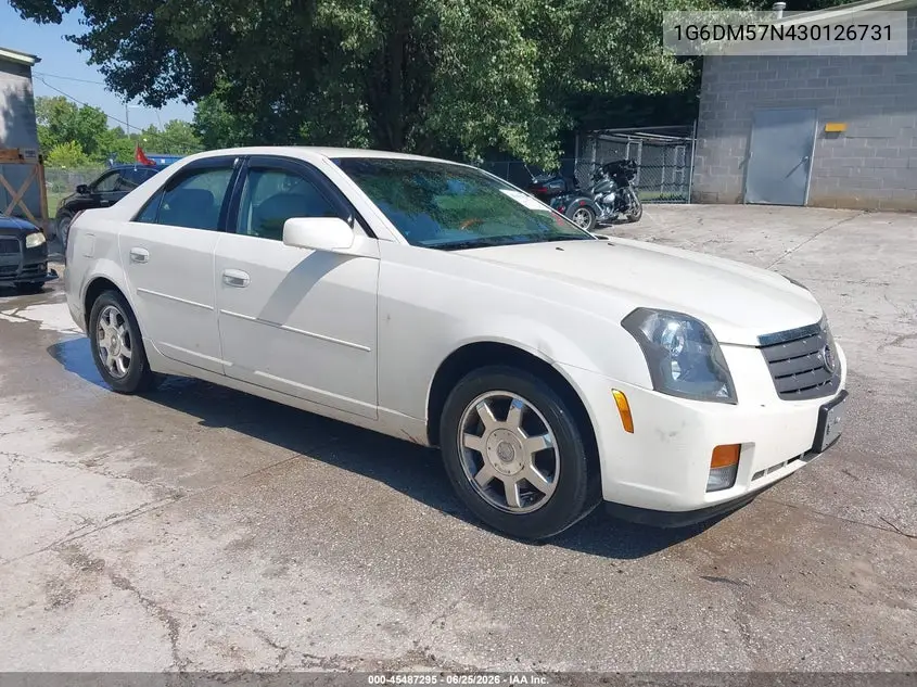 2003 Cadillac Cts Standard VIN: 1G6DM57N430126731 Lot: 45487295