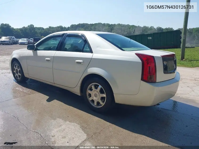 2003 Cadillac Cts Standard VIN: 1G6DM57N430126731 Lot: 45487295