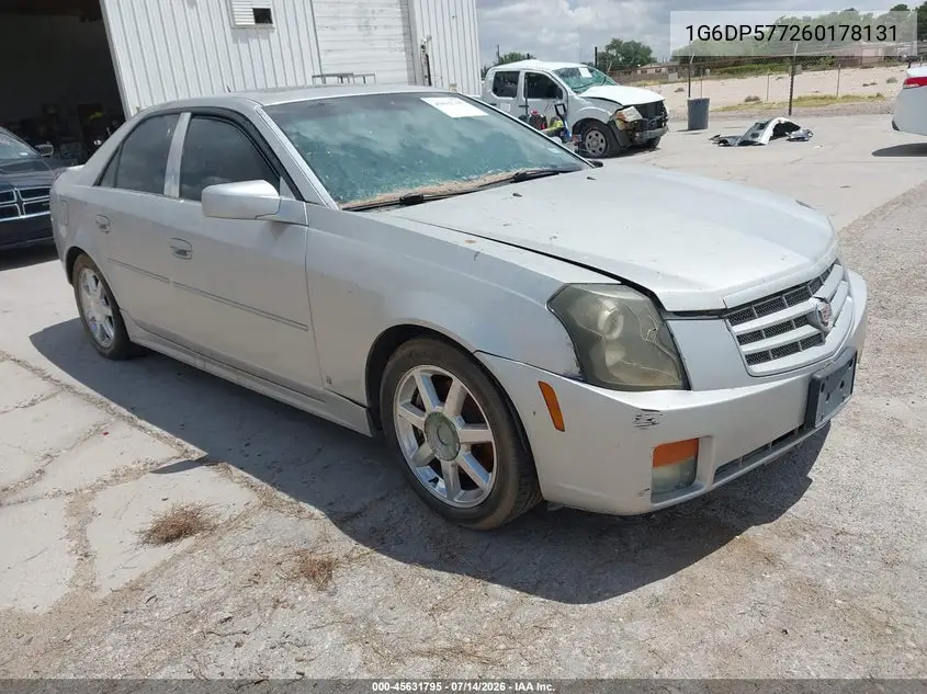2006 Cadillac Cts Base W/1Sb VIN: 1G6DP577260178131 Lot: 45631795