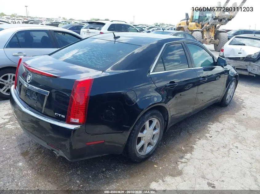 2008 Cadillac Cts Rwd W/1Sa VIN: 1G6DM577280111203 Lot: 45503626