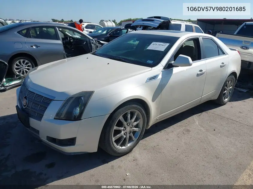 2008 Cadillac Cts Rwd W/1Sb VIN: 1G6DV57V980201685 Lot: 45570962
