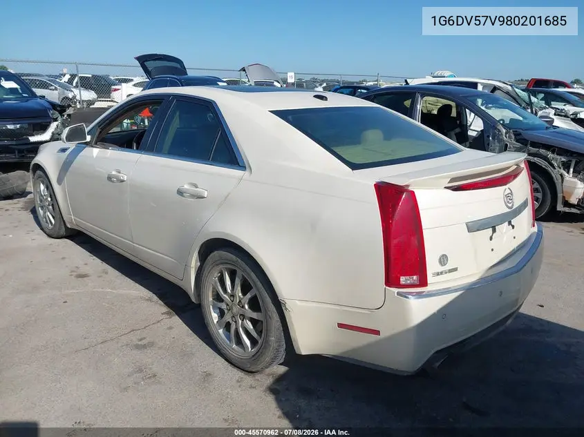 2008 Cadillac Cts Rwd W/1Sb VIN: 1G6DV57V980201685 Lot: 45570962