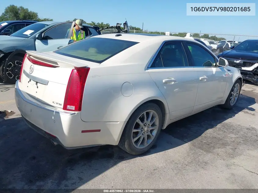 2008 Cadillac Cts Rwd W/1Sb VIN: 1G6DV57V980201685 Lot: 45570962