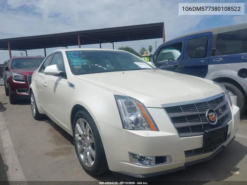 2008 Cadillac Cts Rwd W/1Sa VIN: 1G6DM577380108522 Lot: 45594320
