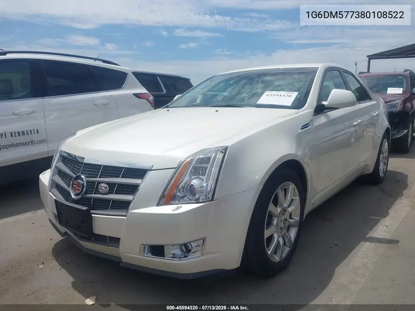 2008 Cadillac Cts Rwd W/1Sa VIN: 1G6DM577380108522 Lot: 45594320