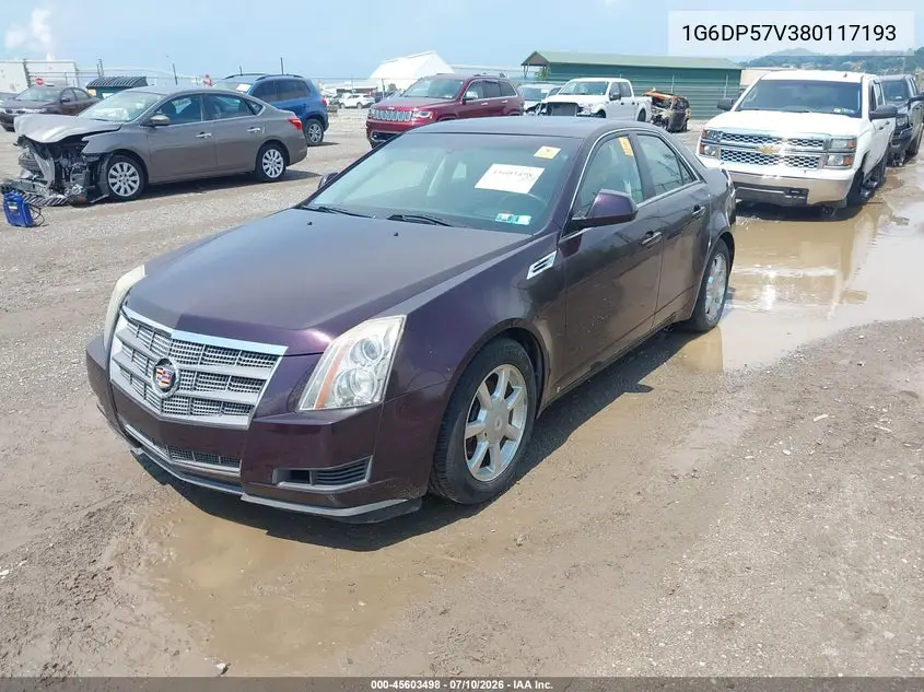 2008 Cadillac Cts Awd W/1Sb VIN: 1G6DP57V380117193 Lot: 45603498