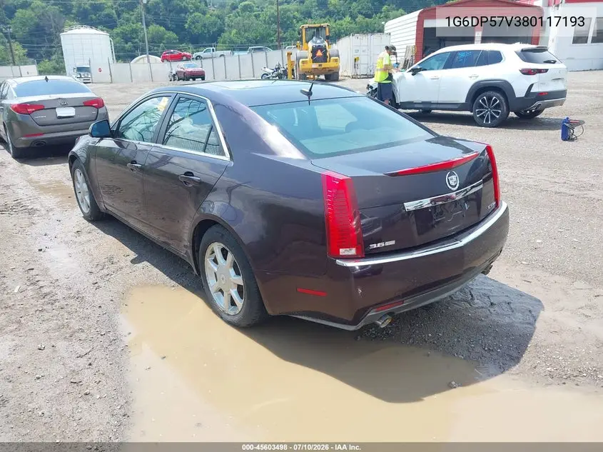 2008 Cadillac Cts Awd W/1Sb VIN: 1G6DP57V380117193 Lot: 45603498