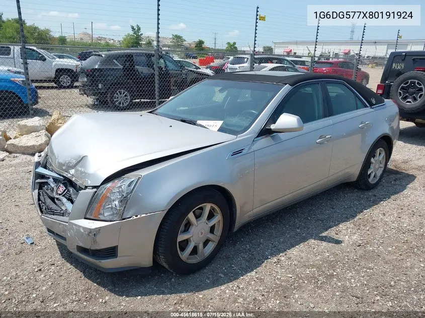 2008 Cadillac Cts Awd W/1Sa VIN: 1G6DG577X80191924 Lot: 45618615