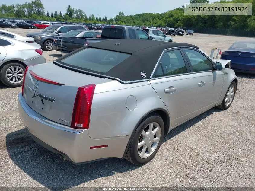2008 Cadillac Cts Awd W/1Sa VIN: 1G6DG577X80191924 Lot: 45618615