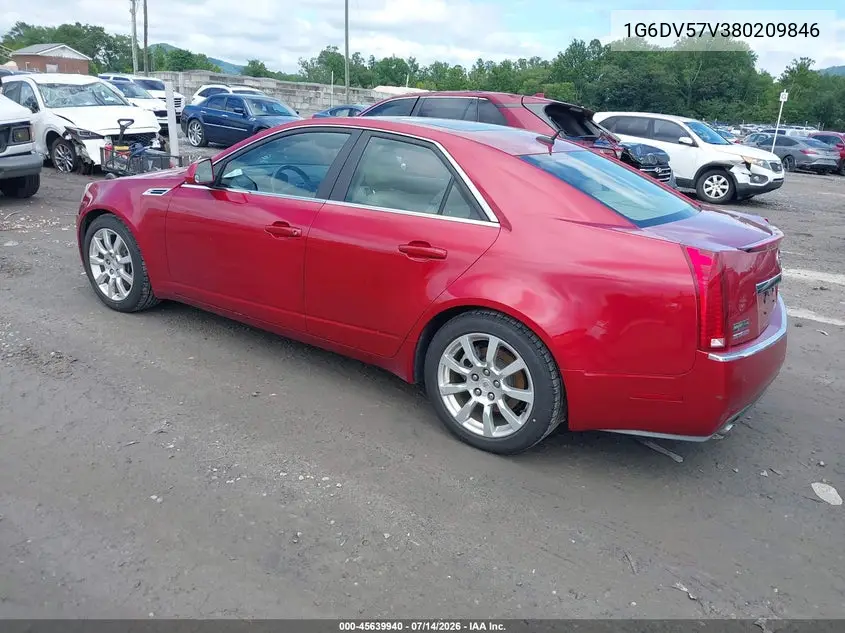 2008 Cadillac Cts Rwd W/1Sb VIN: 1G6DV57V380209846 Lot: 45639940