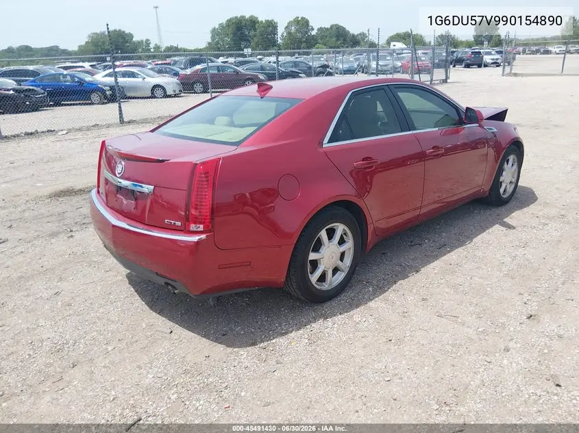 2009 Cadillac Cts Rwd W/1Sb VIN: 1G6DU57V990154890 Lot: 45491430