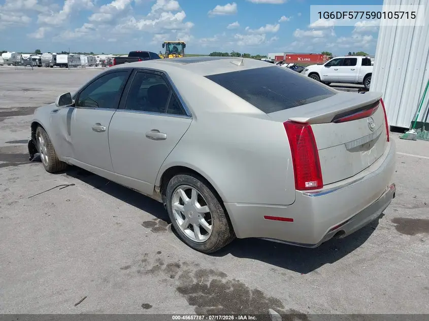 2009 Cadillac Cts Rwd W/1Sa VIN: 1G6DF577590105715 Lot: 45657787