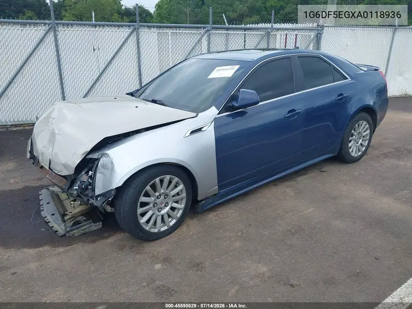 2010 Cadillac Cts Luxury VIN: 1G6DF5EGXA0118936 Lot: 45595529