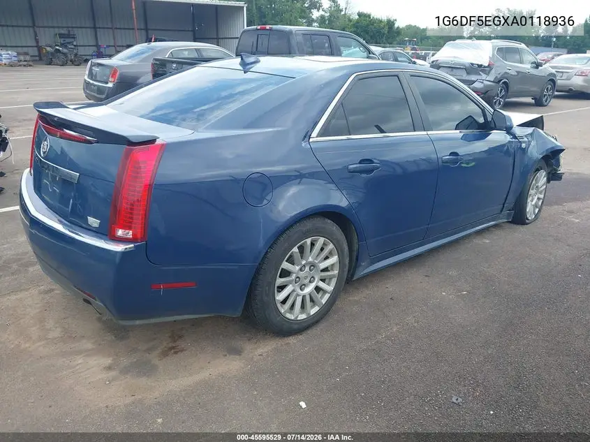 2010 Cadillac Cts Luxury VIN: 1G6DF5EGXA0118936 Lot: 45595529