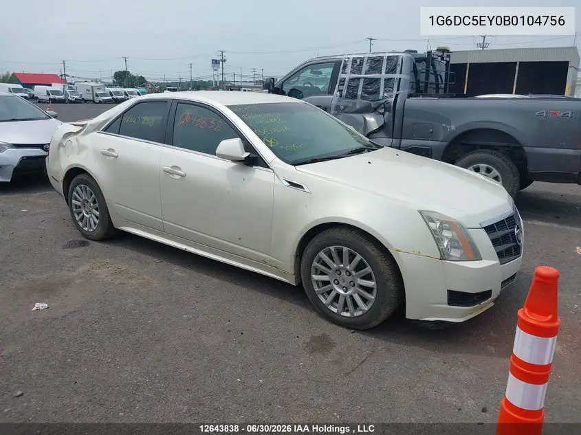 2011 Cadillac Cts VIN: 1G6DC5EY0B0104756 Lot: 12643838X