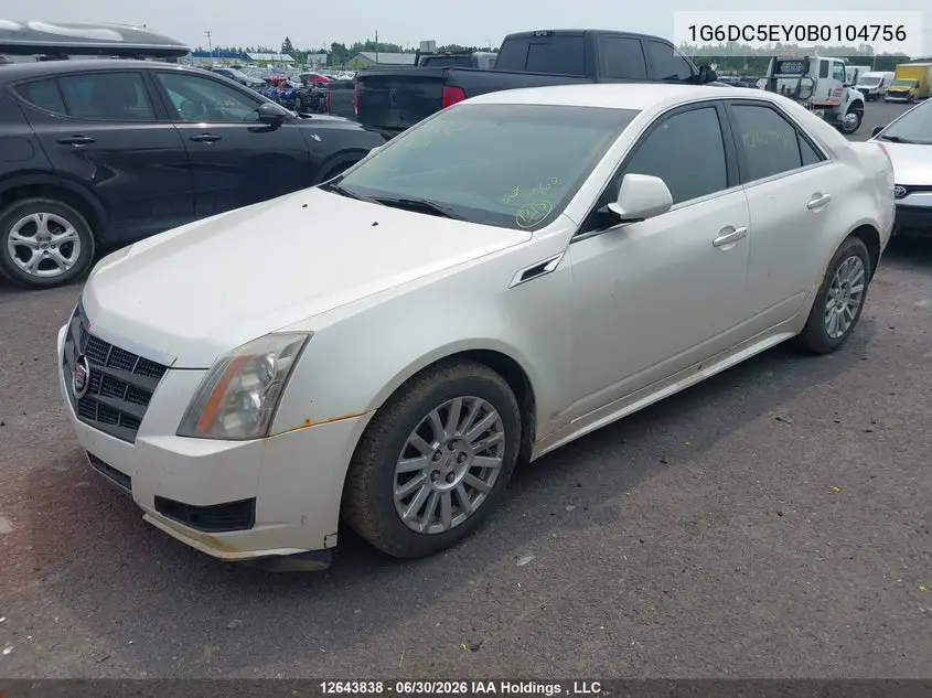 2011 Cadillac Cts VIN: 1G6DC5EY0B0104756 Lot: 12643838X