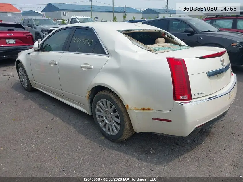 2011 Cadillac Cts VIN: 1G6DC5EY0B0104756 Lot: 12643838X