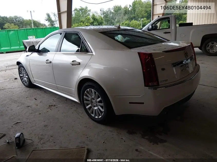 2011 Cadillac Cts Luxury VIN: 1G6DE5EY4B0104494 Lot: 45636581