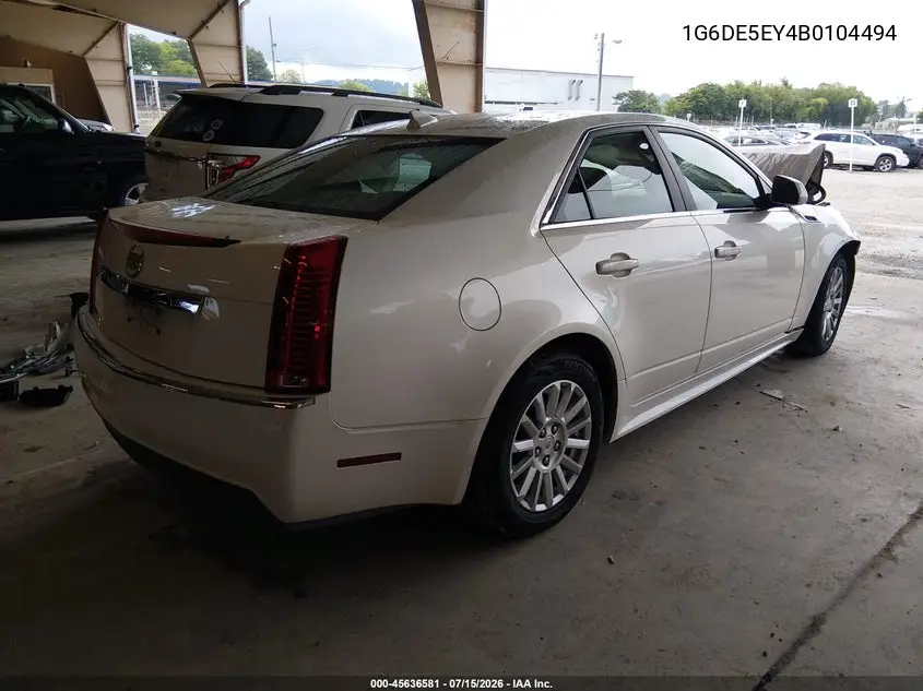 2011 Cadillac Cts Luxury VIN: 1G6DE5EY4B0104494 Lot: 45636581