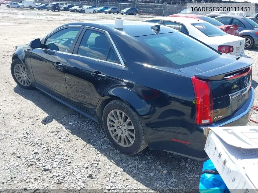 1G6DE5E50C0111451 2012 Cadillac Cts Luxury