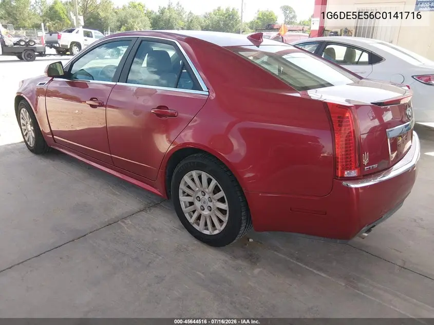 2012 Cadillac Cts Luxury VIN: 1G6DE5E56C0141716 Lot: 45644516
