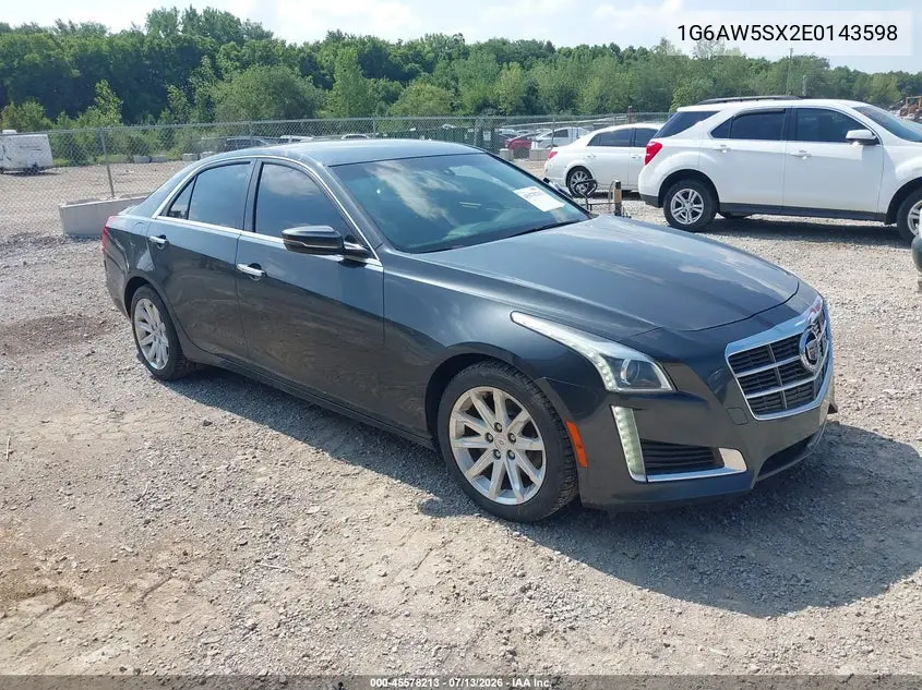 2014 Cadillac Cts Standard VIN: 1G6AW5SX2E0143598 Lot: 45578213