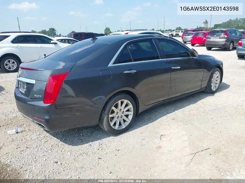 2014 Cadillac Cts Standard VIN: 1G6AW5SX2E0143598 Lot: 45578213