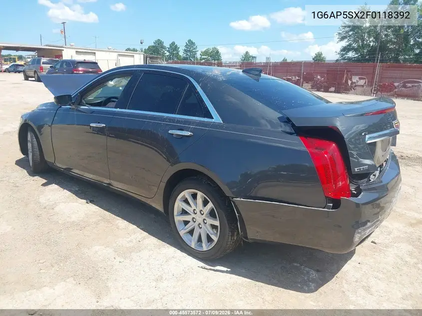 2015 Cadillac Cts Standard VIN: 1G6AP5SX2F0118392 Lot: 45573572