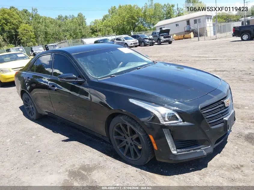 2015 Cadillac Cts Standard VIN: 1G6AW5SXXF0119423 Lot: 45581112