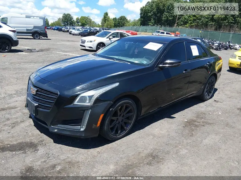 2015 Cadillac Cts Standard VIN: 1G6AW5SXXF0119423 Lot: 45581112