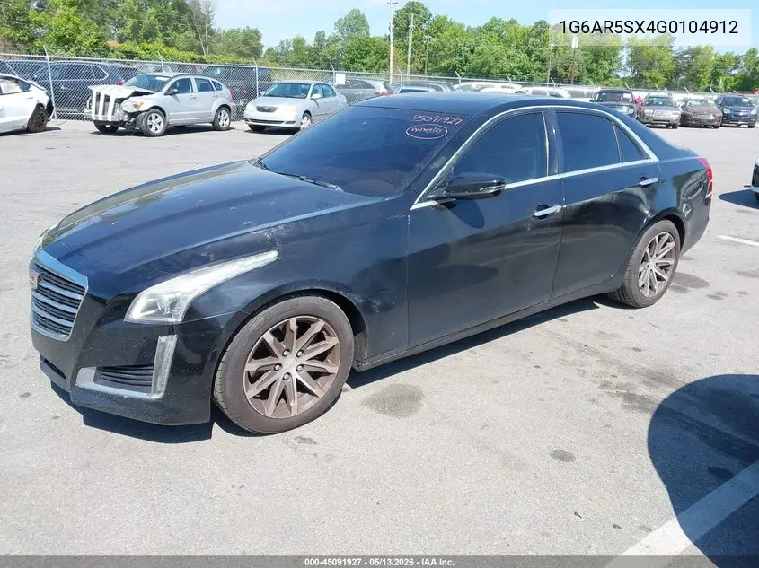 2016 Cadillac Cts Luxury Collection VIN: 1G6AR5SX4G0104912 Lot: 45091927