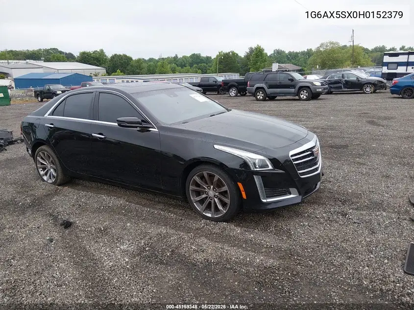 2017 Cadillac Cts Luxury VIN: 1G6AX5SX0H0152379 Lot: 45159348