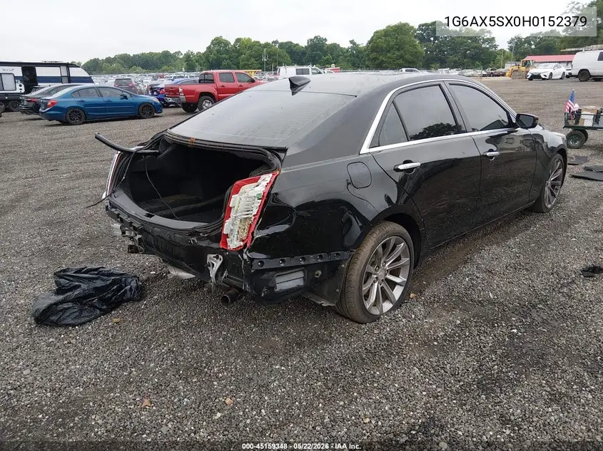 2017 Cadillac Cts Luxury VIN: 1G6AX5SX0H0152379 Lot: 45159348