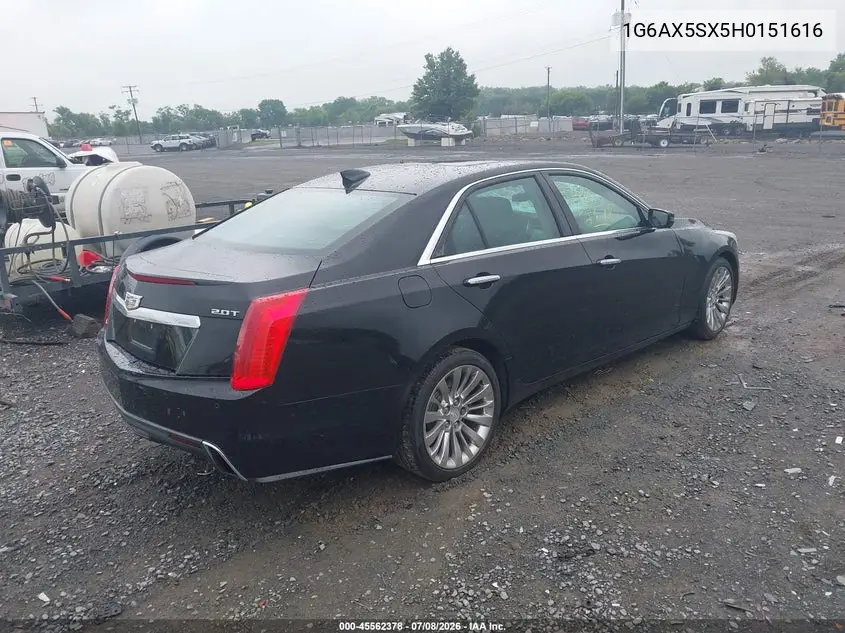 2017 Cadillac Cts Luxury VIN: 1G6AX5SX5H0151616 Lot: 45562378