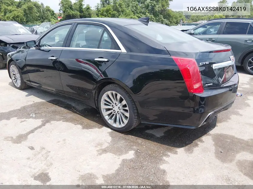 2019 Cadillac Cts Luxury VIN: 1G6AX5SS8K0142419 Lot: 45513116