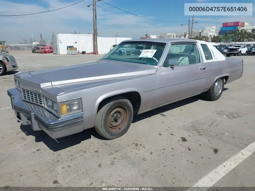 1977 Cadillac Deville VIN: 00006D47S7E651406 Lot: 44507141